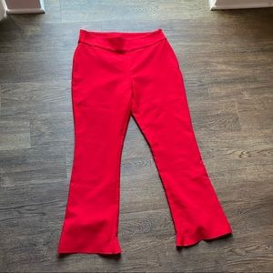 Kick out crop pants with ruffle detailing